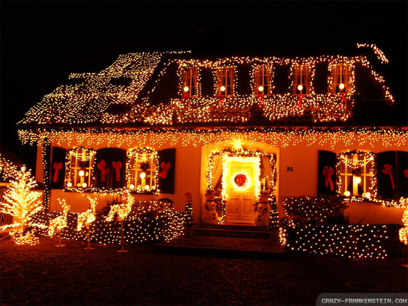 House Decorated for Christmas — Yellow