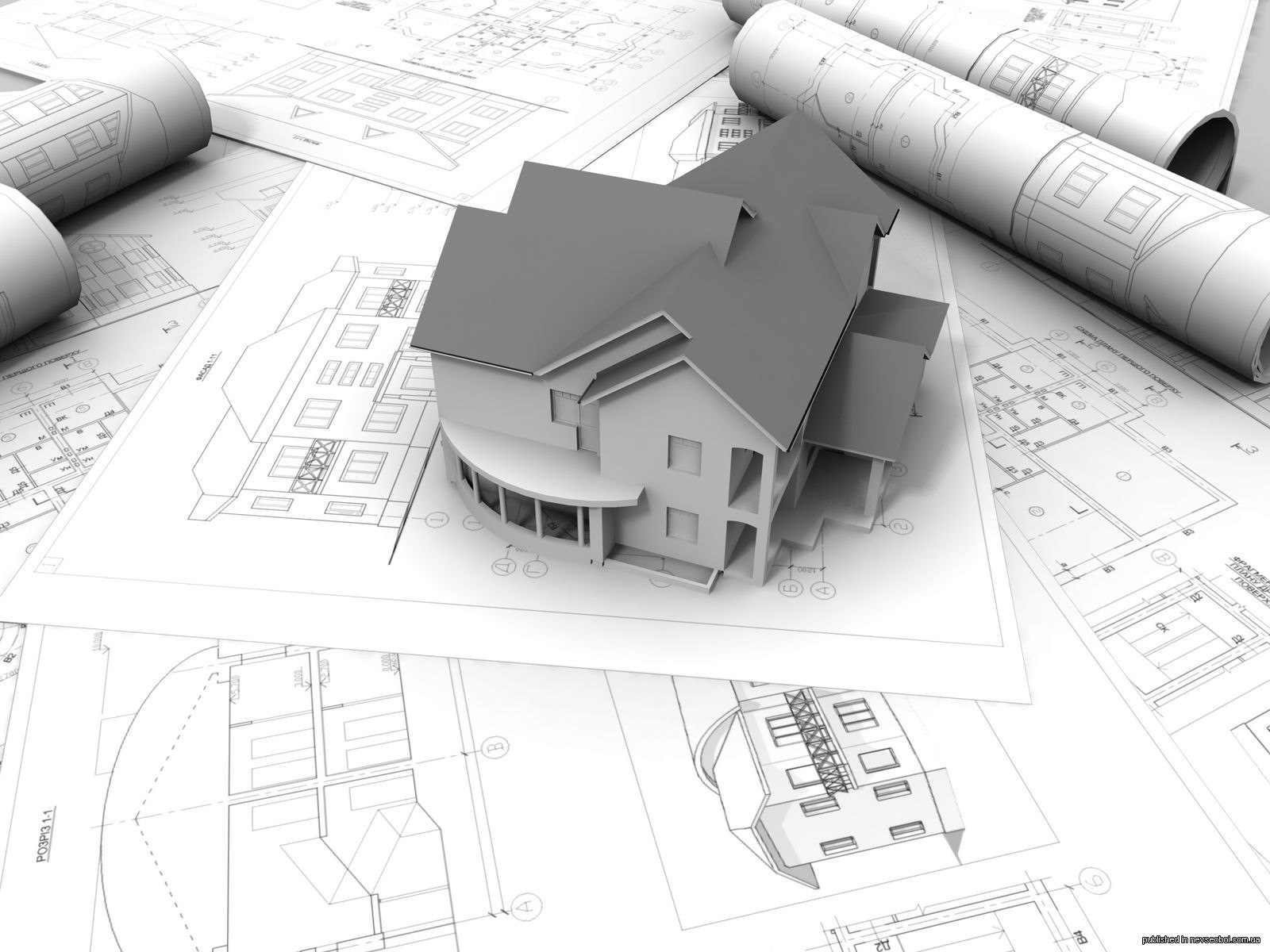 House design blueprints and model