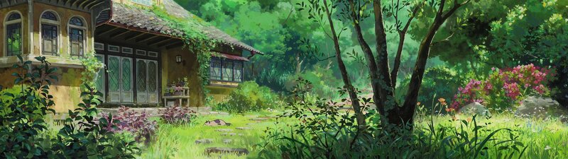 House in Garden — Green, Serene