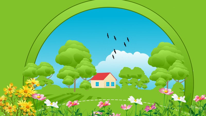 House in Garden Landscape