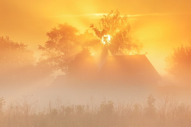 House in Morning Fog