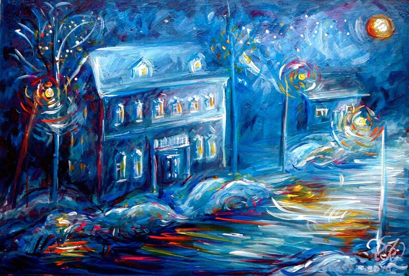 House in Winter Night
