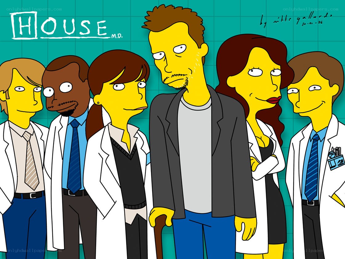 House M.D. cast in Simpsons style