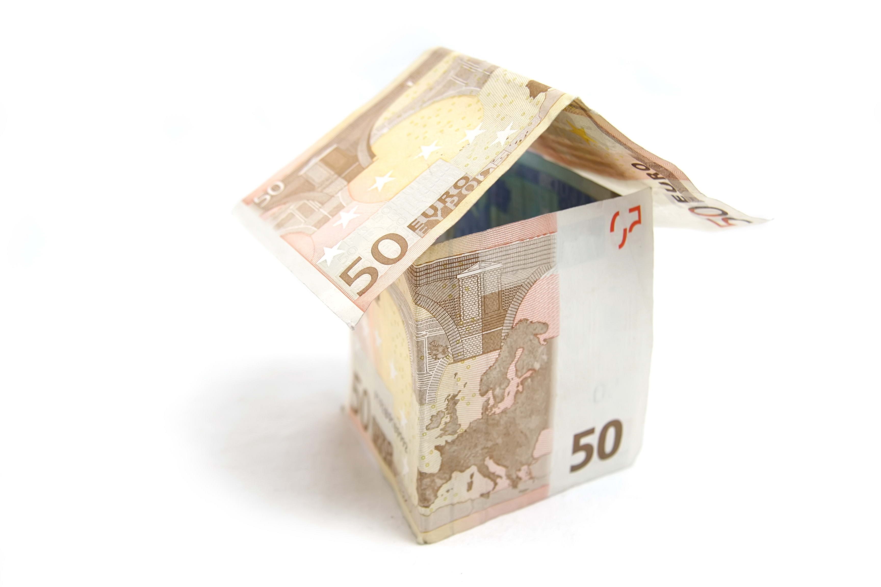 house made of euro banknotes