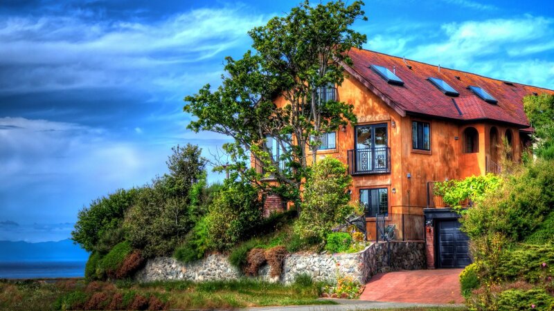 House on a Cliff — Blue, Dramatic
