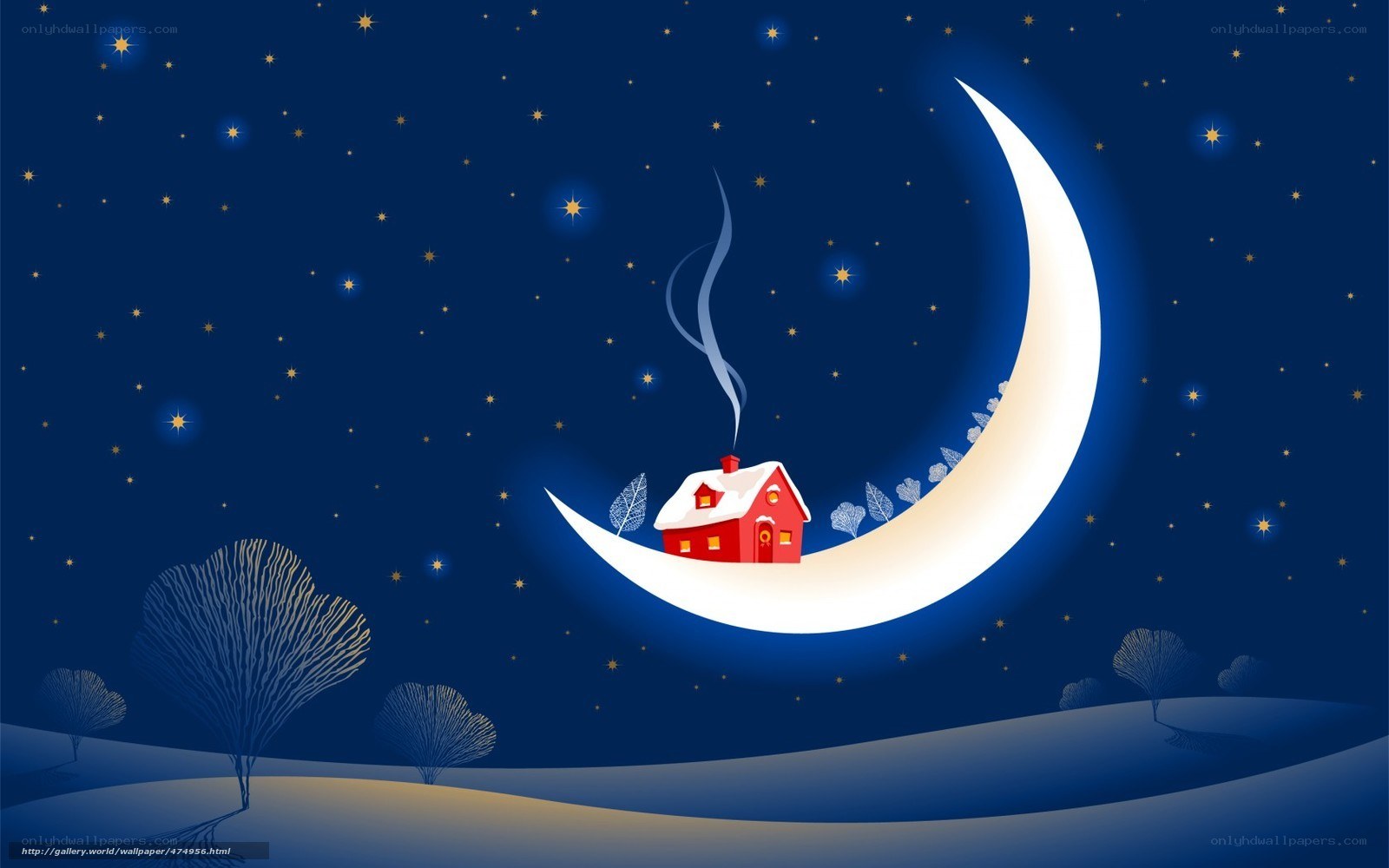 House on a crescent moon