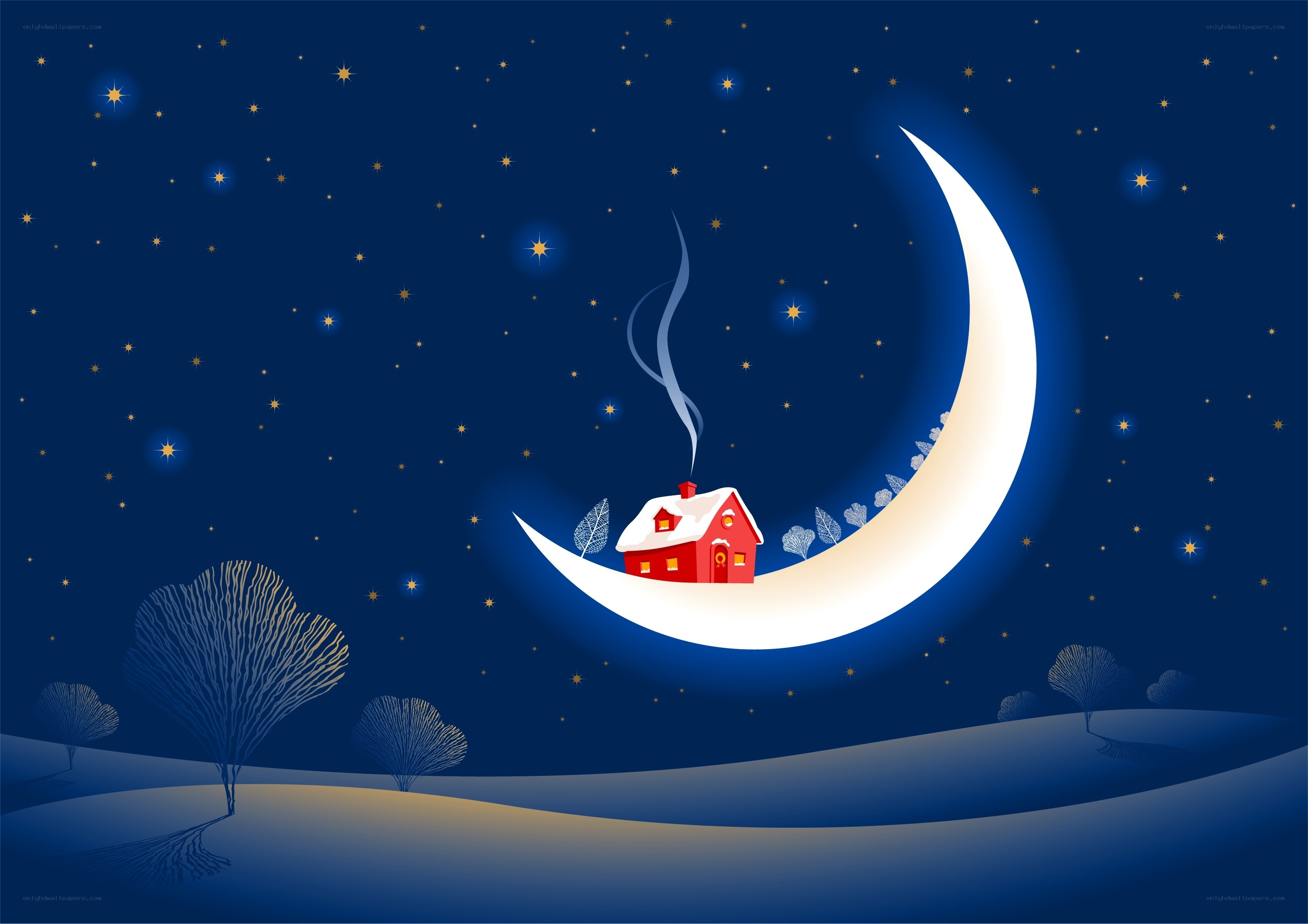 House on a crescent moon