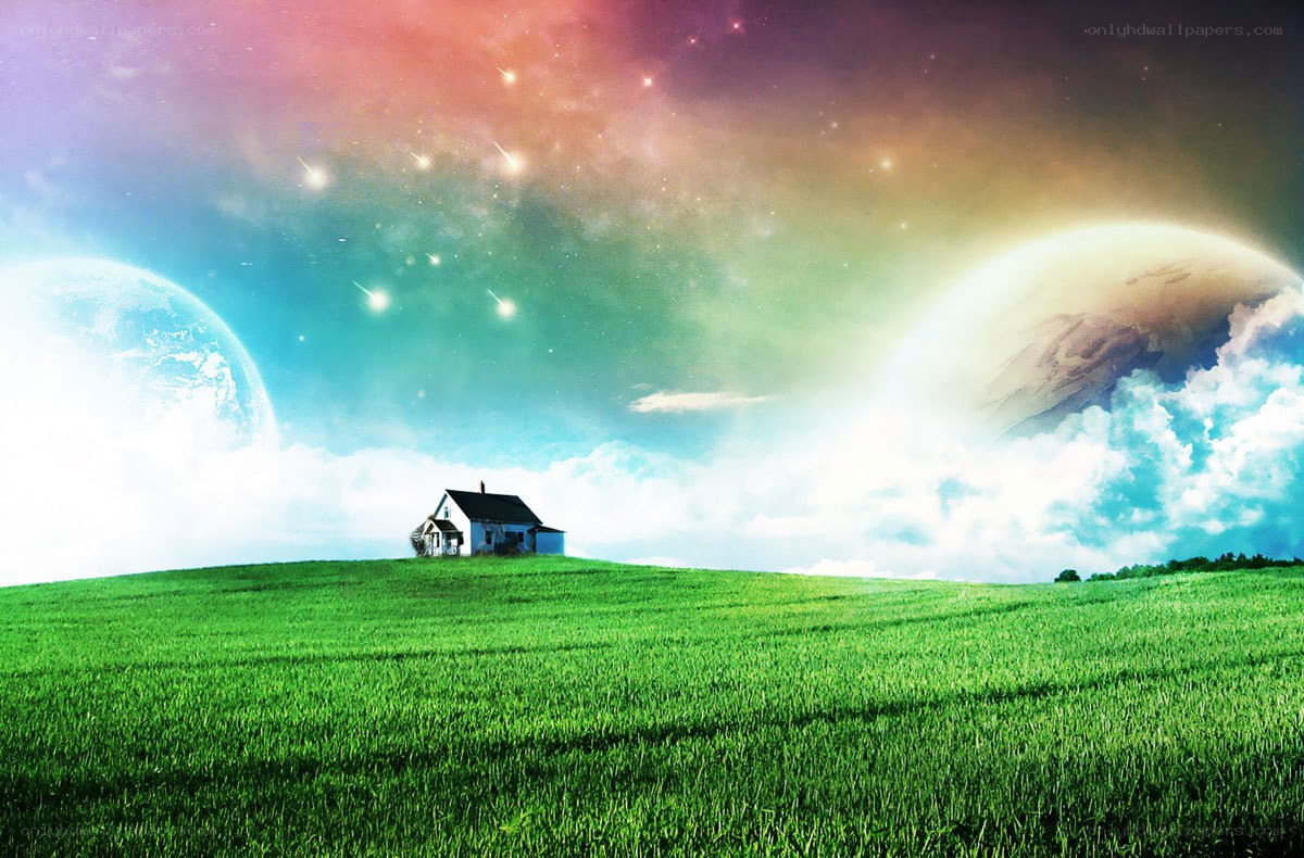 House on a green hill