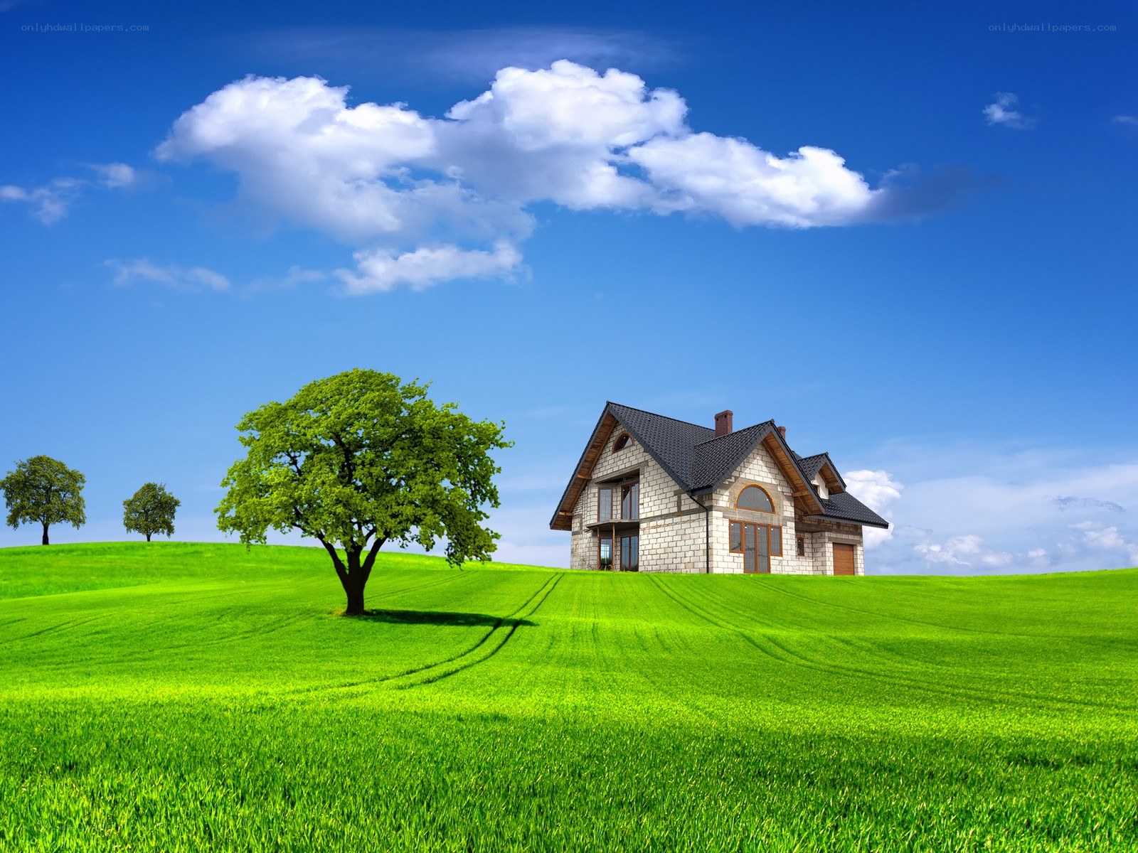 House on a green hill