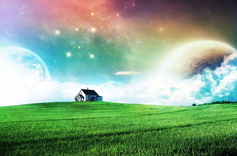 House on a green hill