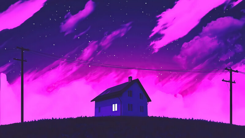 House on a Hill — Purple