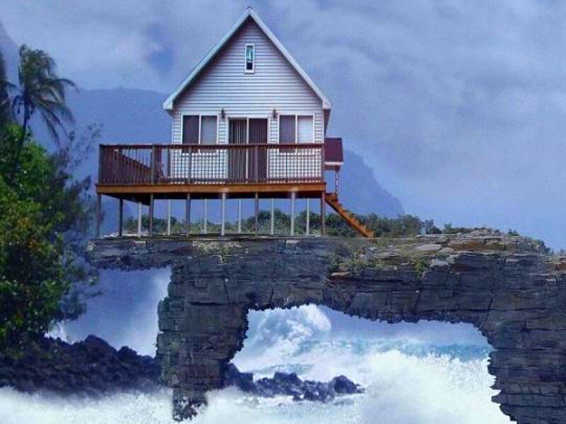 house on a sea arch