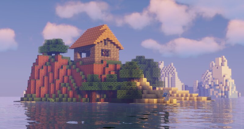 House on Island — Blue
