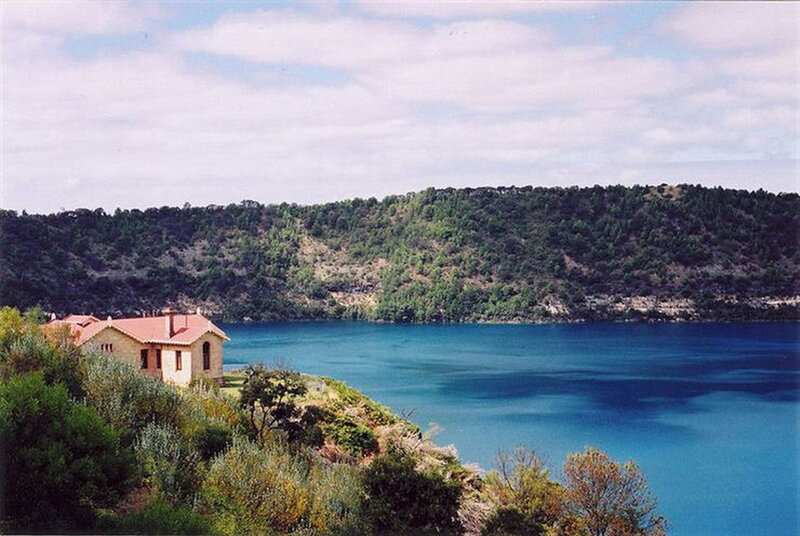 House on Lake Shore — Blue, Serene