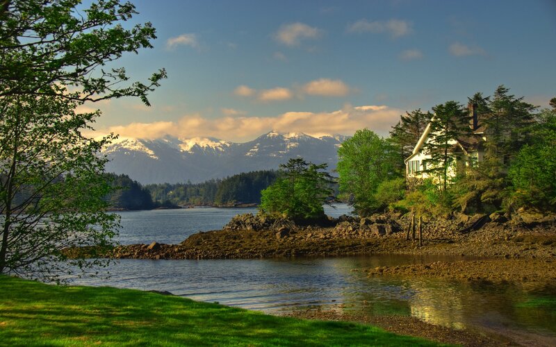 House on Rocky Shore — Green