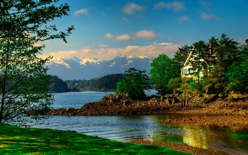 House on Rocky Shore