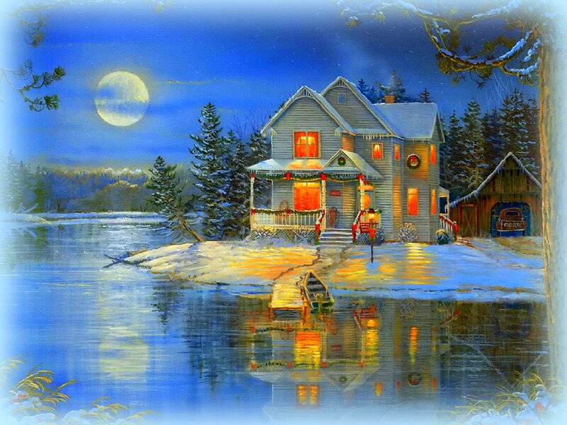 House on Snowy Lake