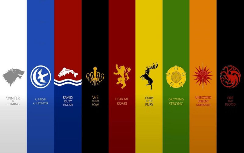 House sigils and mottos from Game of Thrones