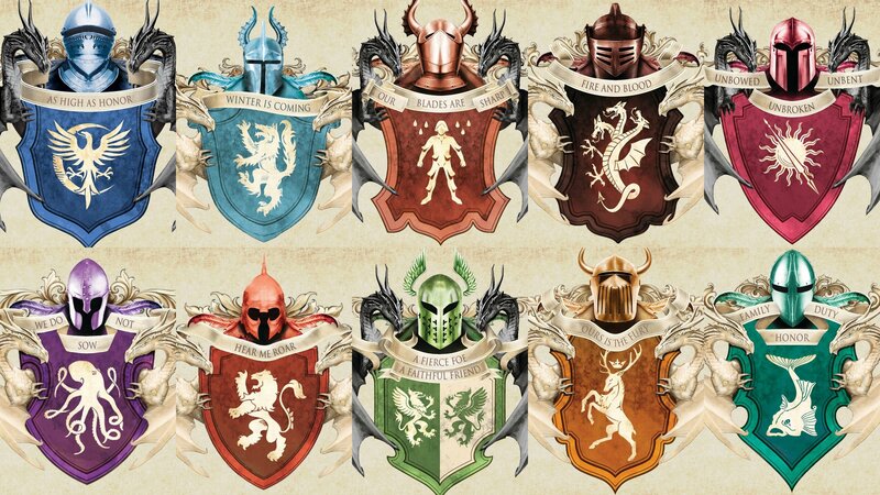 House sigils from Game of Thrones