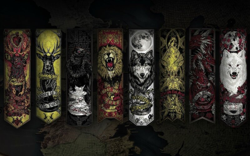 House sigils from Game of Thrones