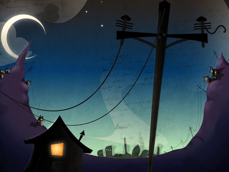 House under Crescent Moon
