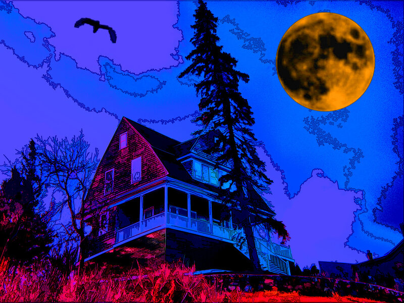 House under Full Moon