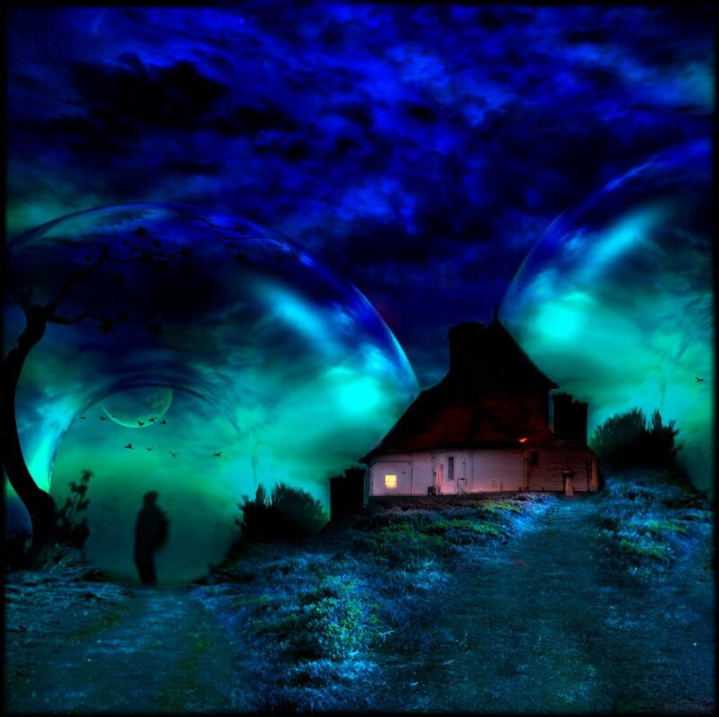House under Glowing Orbs