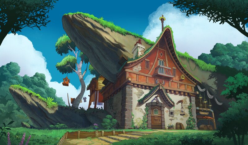 House under Rock Overhang