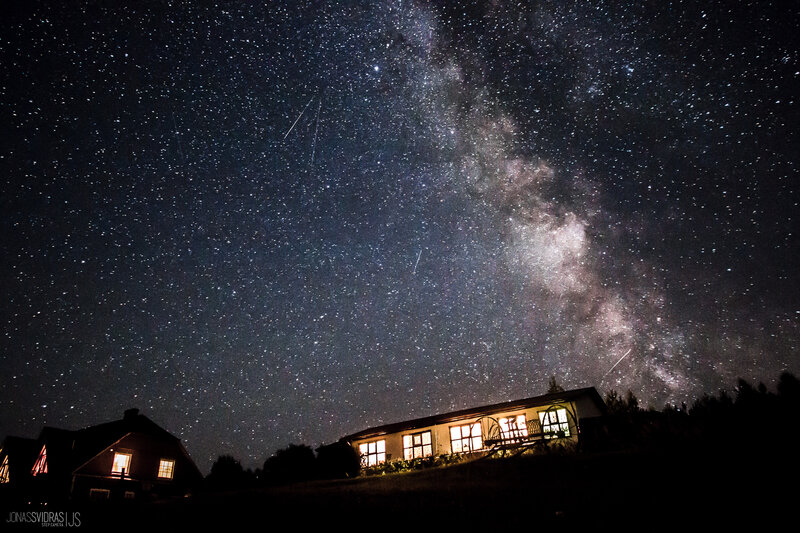 House under Starry Sky — Black