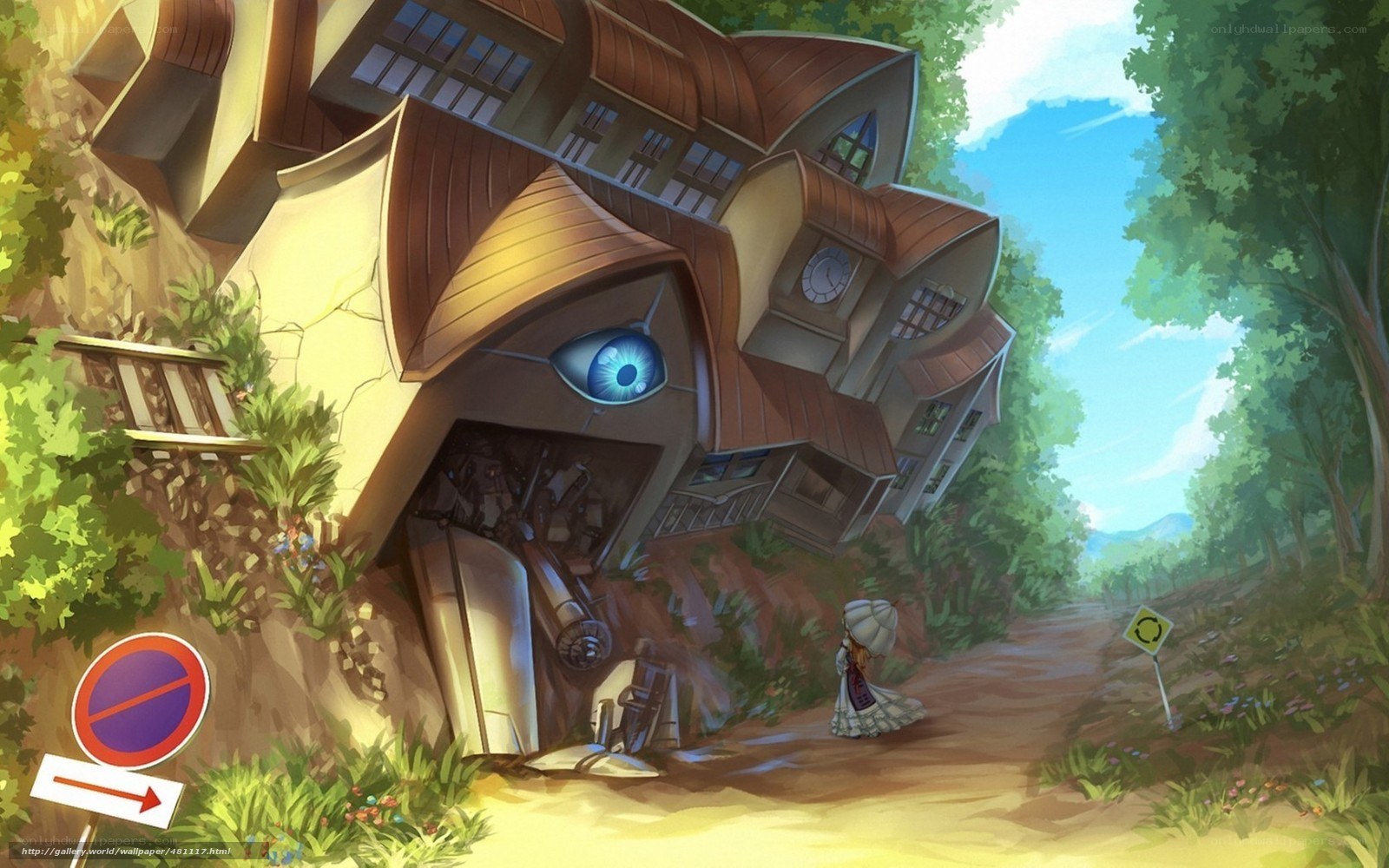 house with a giant eye
