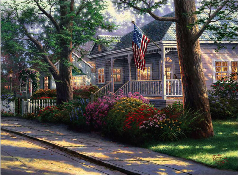 House with American Flag