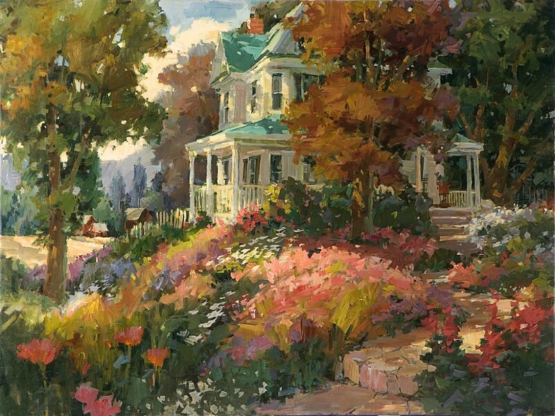 House with Autumn Garden