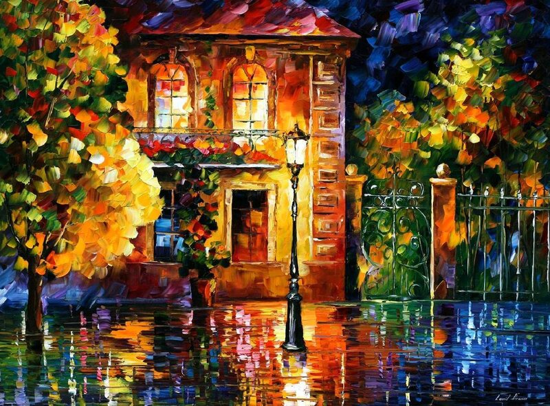 House with Autumn Trees — Yellow