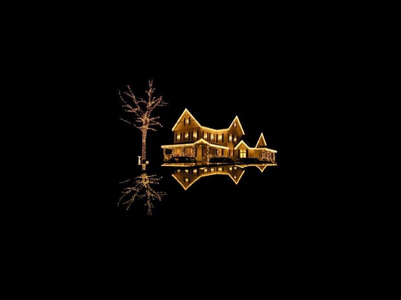 house with holiday lights