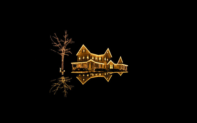 House with Lights — Black