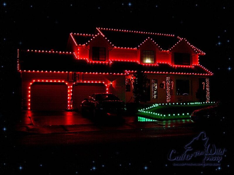 House with Lights — Red