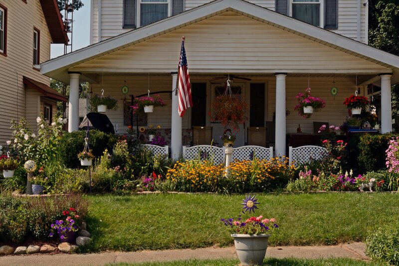 House with Porch and Garden