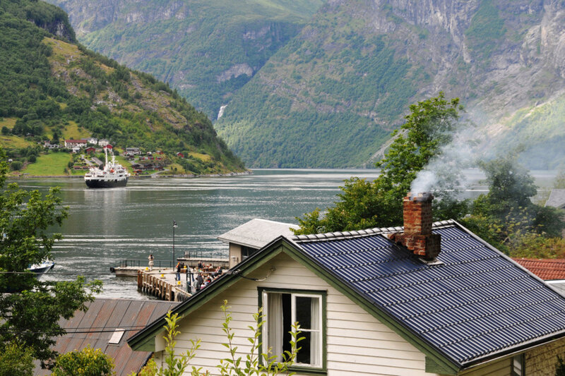 House with Solar Panels
