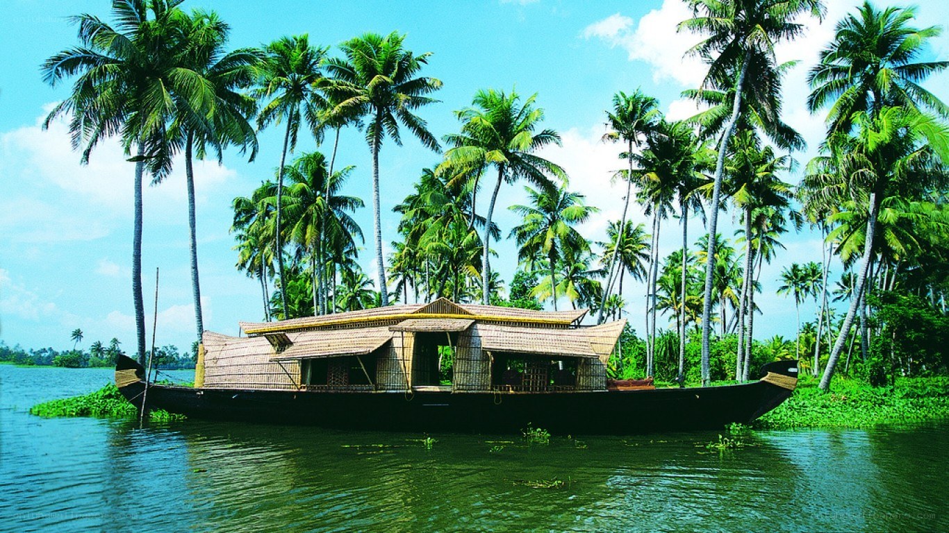 Houseboat on a tropical river