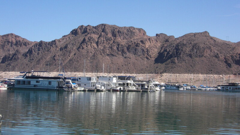 Houseboats in Marina — Blue