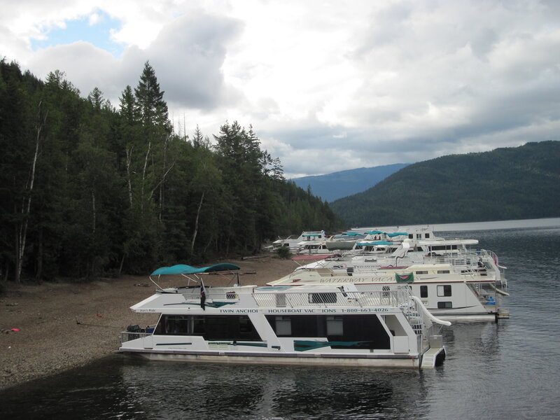Houseboats on a Lake — White