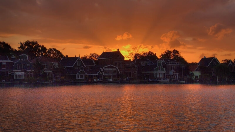Houses Along a Canal