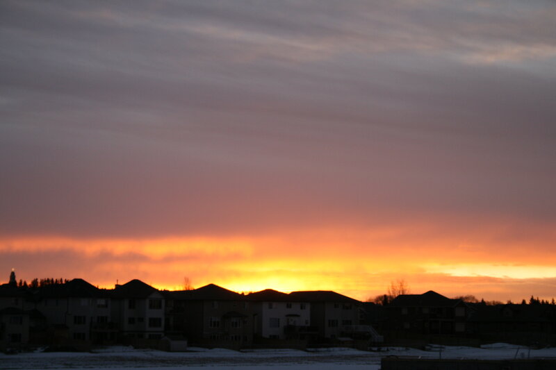 Houses at Sunset — Orange