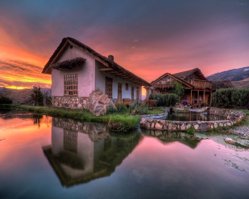 Houses by a Pond — Orange