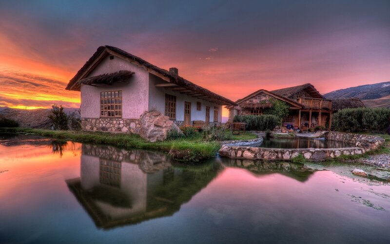 Houses by a Pond