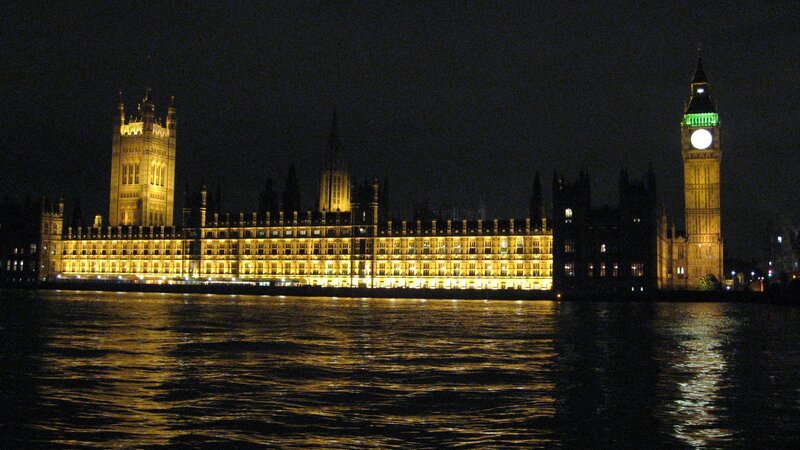 Houses of Parliament at Night — Black
