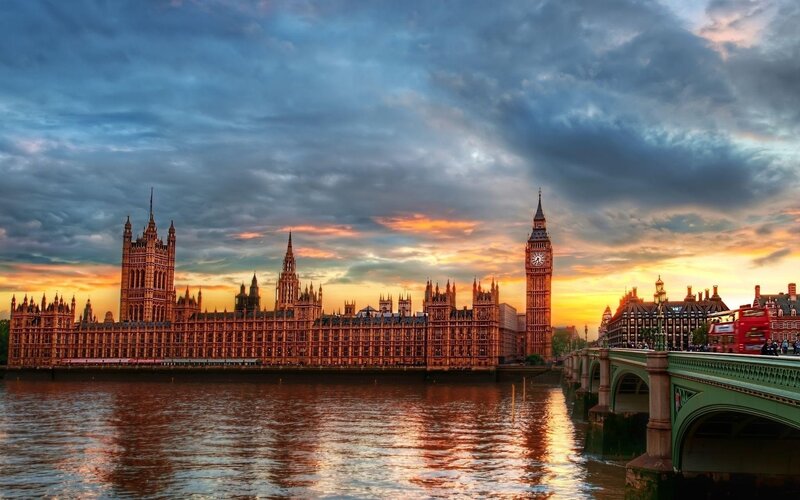 Houses of Parliament at Sunset — Orange
