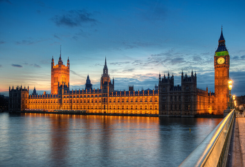 Houses of Parliament — Blue, Dramatic, Sunset