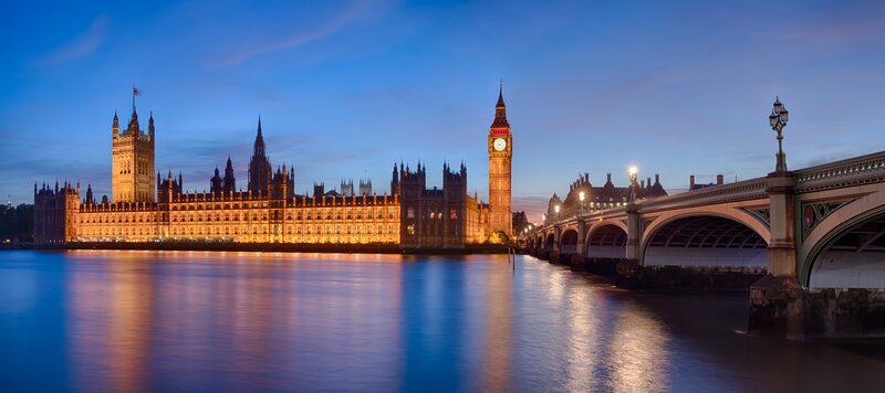Houses of Parliament — Blue, Serene, Night, Photograph