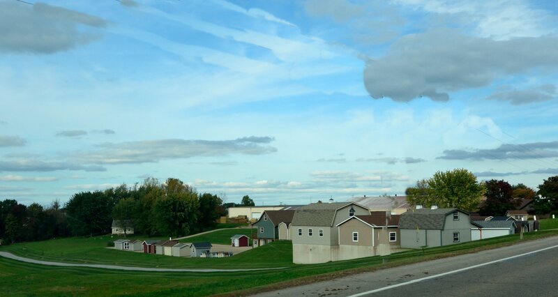 Houses on a Hillside — Blue, Calm